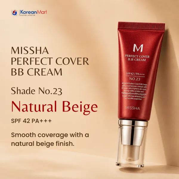 Missha M Perfect Cover BB Cream SPF 42 shade No.23 (Natural Beige) - 20ml
